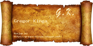 Gregor Kinga névjegykártya